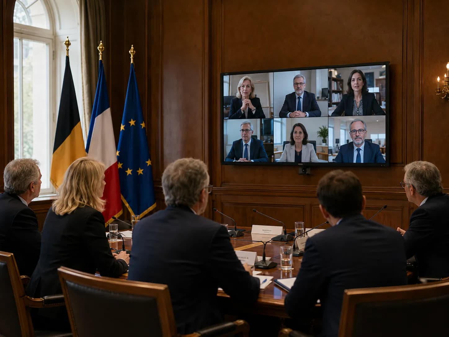 Parliamentary members engaging in a remote committee hearing session